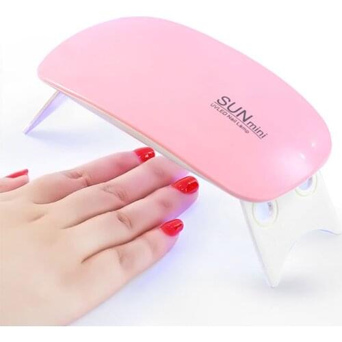 Mini 12W Nail Dryer Machine Portable 6 LED UV manicure Lamp nails USB Cable Home Use Nail lamp for drying nails