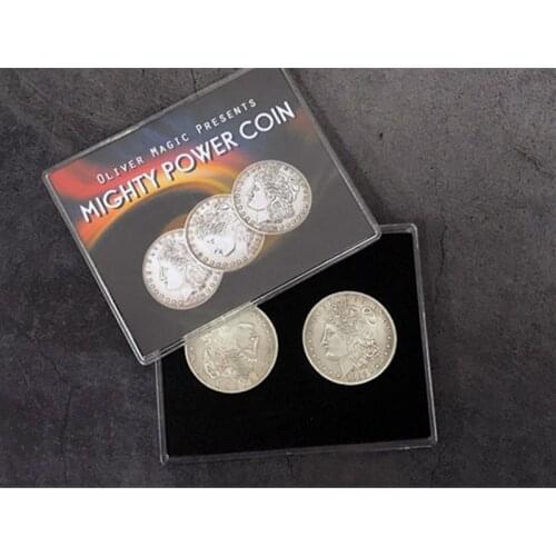 Mighty Power Coin (Morgan Dollar) by Oliver Magic Tricks Satge Close Up Magia Fun Coin Penetration Magie Illusion Gimmick Props