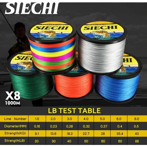 NEW 1000m 20-83LB PE Multifilament 8 Strands Braid Line Ocean Fishing Super Strong Carp Braided Fishing Line