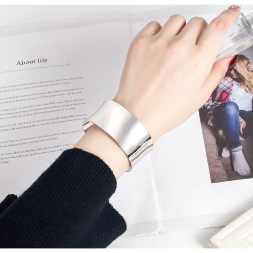 New Designs Minimalism Jewelry Women Hyperbole 30MM Wide 100% 925 Sterling Silver Bracelet Cuff Arm Bangle Accessories Gift