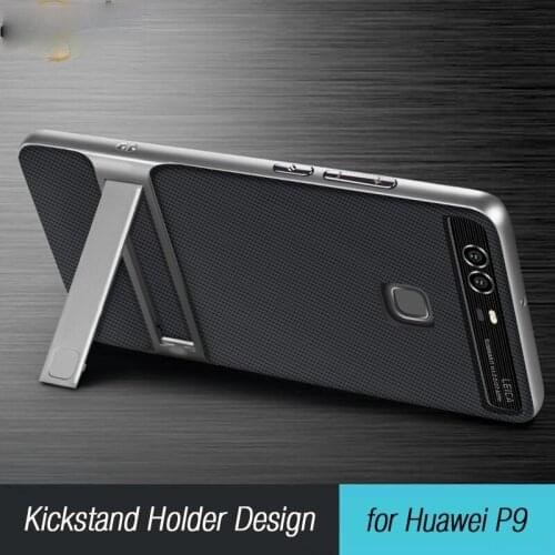 Brand New 3D Kickstand Hybrid Case for Huawei P9 Silicone Cover TPU+PC Royce 360 Full Protective Back Cover HuaweiP9