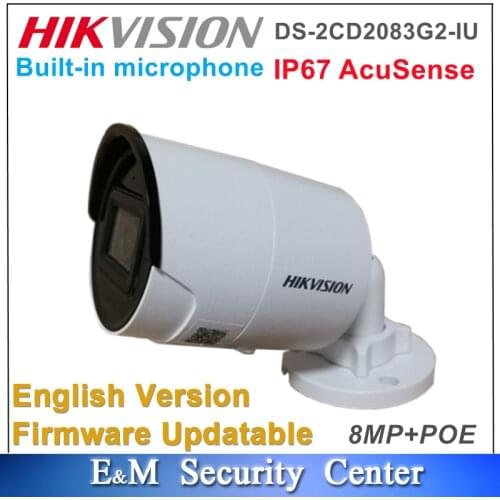 Original overseas version Hikvision DS-2CD2083G0-I 8MP IP67 POE IR CCTV 4K Outdoor WDR Fixed Bullet Network Camera