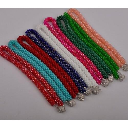 Colors Fashion Necklace Dubai African Europe and America Statement Necklace Crystal Beaded Necklace Jewelry