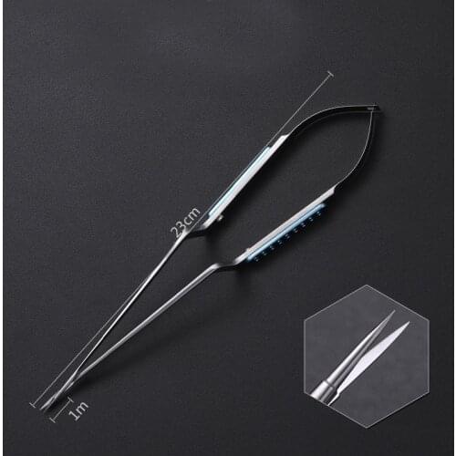 Stainless steel gun-shaped scissors microscopic instruments extracerebral neurosurgery imported fine spring tissue scissors opht