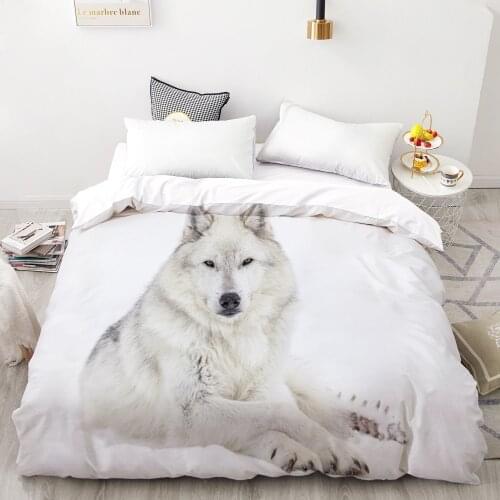 3D Print Duvet Cover Custom Design,Comforter/Quilt/Blanket case Queen/King,Bedding 220x240,Bedclothes Animal White wolf