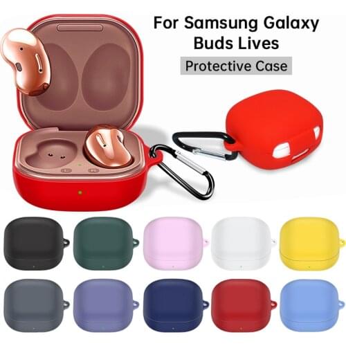 Silicone Protective Case For Samsung Galaxy Buds2 Live/Pro Wireless Earphone Cover With Carabiner Buds Live Buds Pro Protection