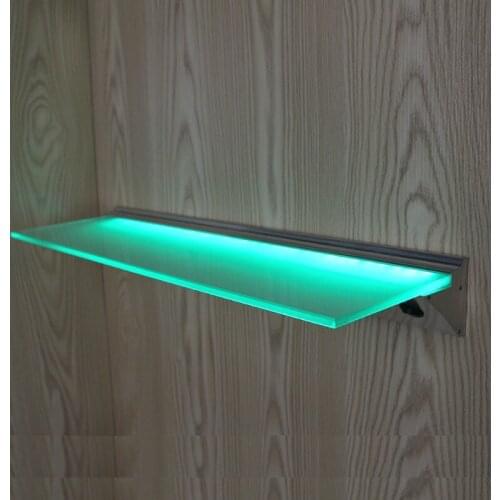3pcs X60cm Length Blue SMD LED Profile Light For Clip 8mm Glass Shelf LED Aluminum LED Wall Shelf Glass Shelf With Glass