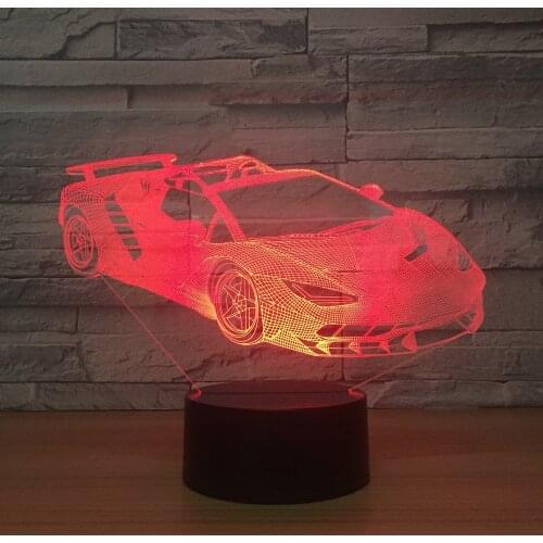Sports Car 3d Lamp 7 Color LED Night Lamps For Kids Touch Led Usb Table Lampara Lampe Baby Sleeping Birthday Gift Drop Shipping
