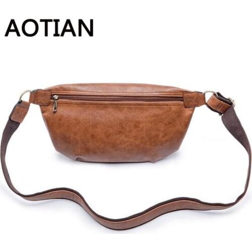 Vintage Men Waist Bag New Black Brown Fanny Pack Waist Pack Casual Money Belt Bag Heuptas