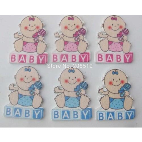 WBNSKE Flatback wood buttons for hair clips 50 pieces baby buttons DIY home decoration crafts accessories