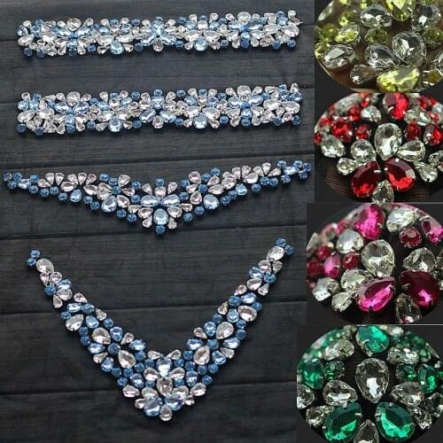 Rhinestone Applique Crystal Trim Rhinestone Beaded Applique Bridal Accessories Wedding Dress Sash Belt Headband