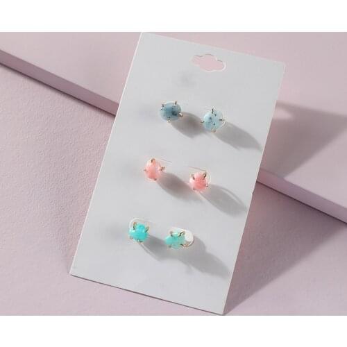 LUNA CHIAO 2021 Spring Summer New Trendy Fashion Jewelry Prong Setting Natural Stone Mini Stud Earrings Gift for Women