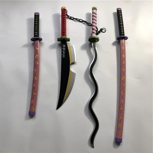 1:1 Demon Slayer:Kimetsu No Yaiba Tsugikuni Michikatsu Kokushibou sword Iguro Obanai cosplay Prop weapon Uzui Tengen Props Knife