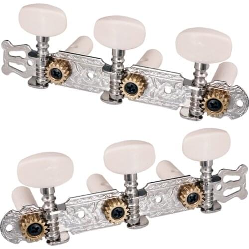 1 Pair Silver Guitar Tuning Pegs Classical Guitar String Tuning Tuners Machine Heads