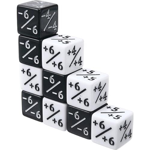10pcs White Black Counters 5 Positive +1/+1 & 5 Negative -1/-1 For Magic The Gathering Table Game Funny Outdoor Dices