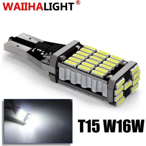 1x Car Backup Light T15 W16W LED Bulb 45 4014 LED Lights Canbus No Error High Power White DC 12V Reverse Back Parking Lamps
