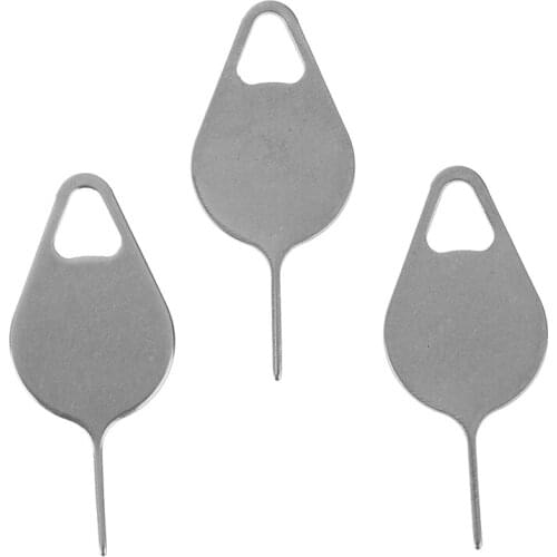 3pcs Sim Card Tray Removal Eject Pin Key Tool Stainless Steel Needle Universal for iPhone iPad for All Smart Phones