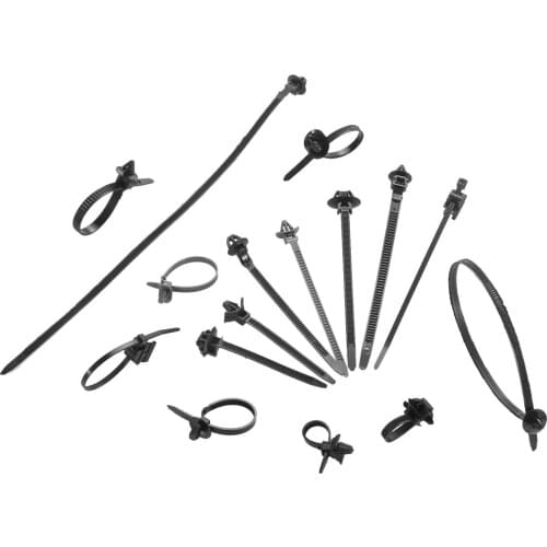 30 Pcs Fixed Push Mount Wires Tie Car Cable Fastening Bundled Wire Band Cable Wire Zip Ties Self Locking Plastic/Nylon Cable Tie