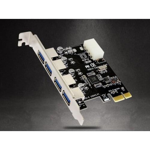 4 Port 5Gbps Superspeed USB3.0 PCI-E PCI Express Card Adapter 4Pin IDE Connector