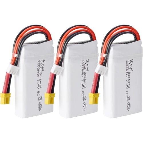 New Arrival RadioMaster TX12 Jumper T16 7.4V 2S 2000mah 8C Lipo Battery for Remote Control Transmitter jst Plug