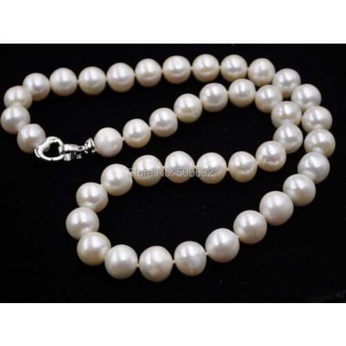 Free shipping 20 inch long 11-12mm freshwater pearl necklace