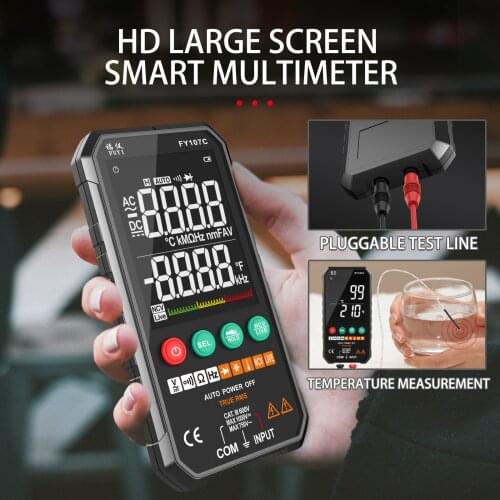Digital Multimeter 6000 Counts True RMS AC/DC Voltage Resistance Capacitance Frequency Continuity Diode NCV Test LCD Temperature