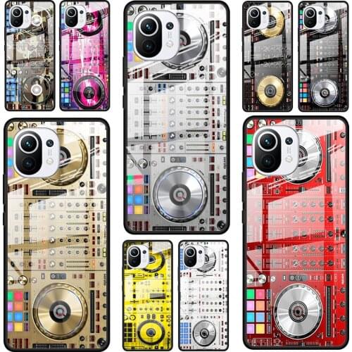 DJ Music Retro for Xiaomi Mi 11 Ultra Lite 10T Note 10 9T Pro CC9 CC9E 5G Luxury Tempered Glass Phone Case Cover