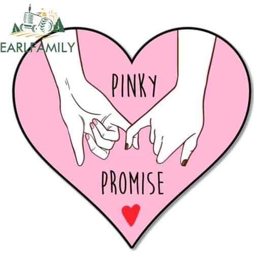 EARLFAMILY 13cm x 12cm For Pinky Promise Friendship Love Humor Stickers Funny Car Decals Suitable For VAN SUV GRT Vinyl Material