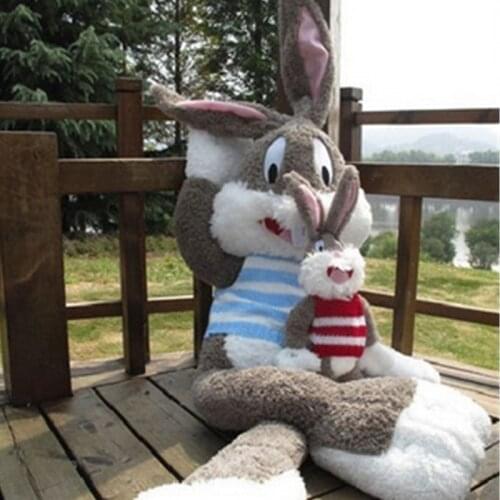 Fancytrader Cute Large Plush Rabbit Stuffed Cartoon Bugs Bunny Toy Big Size 170cm 67inches Pink Red Blue Great Baby Gift 1pc