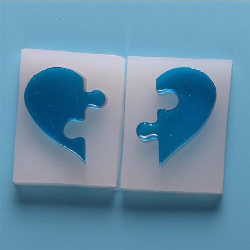 Puzzle Heart Silicone Pendant Mold Jewelry Resin Necklace Mould Casting Craft