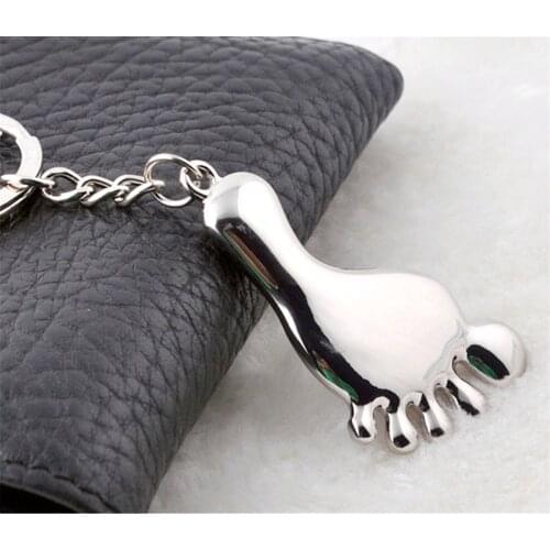 Hot Sale 30mm Ring Creative Gift Keychain Big Foot Keyring ,52x39x5mm Foot Pendant