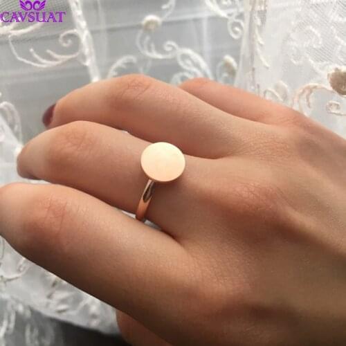 Dainty Full Moon Rings For Women Girls Stainless Steel Round Disc Coin Stacking Ring Geometric Jewelry Gold Silver Color Anel