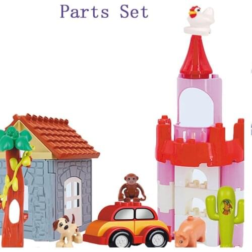 Diy Big Size Building Blocks Castle car model House Roof Window Door Duploed Toys for Children Kids toy girl Creativity Gifts