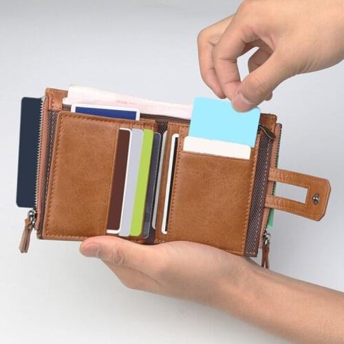 Short Men Wallets Double Zipper Multi-Functional Wallet Solid Color Large Capacity High Quality Wallet