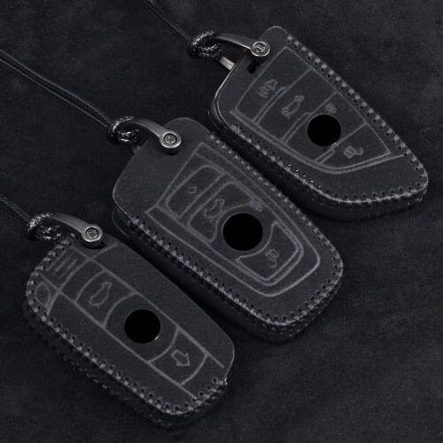 Turn fur leather Car Remote Key Case Cover For BMW 1 2 3 4 5 6 7 Series X1 X3 X4 X5 X6 F30 F34 F10 F07 F20 G30 F15 F16