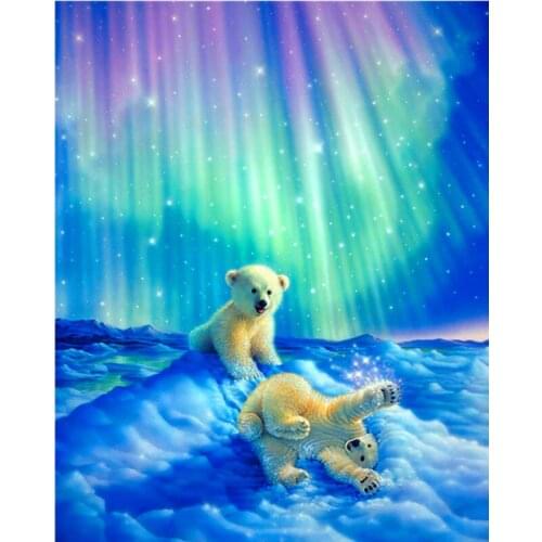 Diamond painting small polar bear