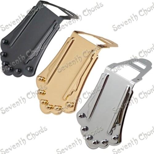 A Set Jazz Guitar Bridge for Hollow Semi Hollow Electric Guitar - Chrome Black Gold for choose BG-1006