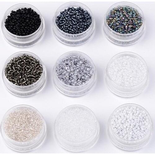 9 Bags 2mm Glass Seed Beads Set Round Spacer Beads For DIY welry Beads Bracelet earrings Jewelry Making Accessories Mixed Color