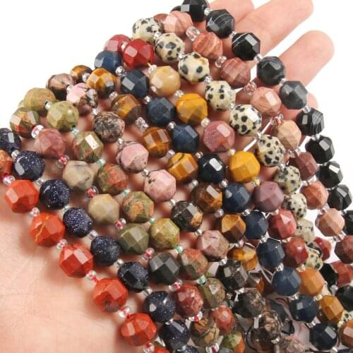 Natural Yellow Tiger Eye Agates Blue sand Gem Beads Faceted Loose Stone Beads for Jewelry Making DIY Bracelet Accessories 8/10MM