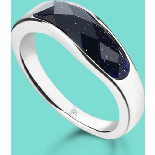 New Womens 925 Silver Ring-Vintage Style Fine Jewelry-Agate Inlaid Ring Accessories-Bohemian Wedding Ring-R229716