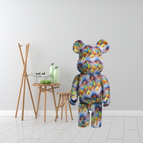 Bearbrickly 1000% 70cm Art Painting Graffiti Blocks Bear Movable Puppet Kids Toys