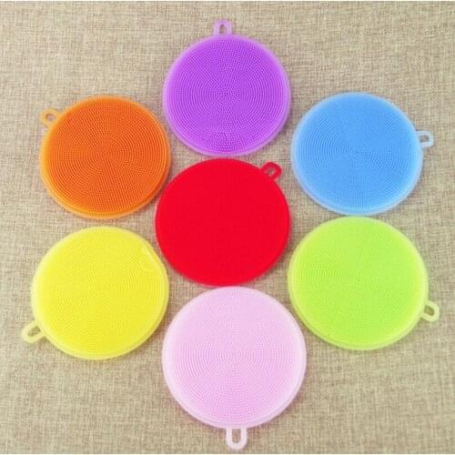 Practical Kitchen Tool Silicone Dish Bowl Cleaning Brushes Scouring Pad Pot Wash Cleaning Brushes LX1911