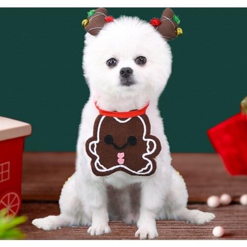 Christmas Pet Decorations Santa Snowman Elf for Pet Dog Cat Scarf 2022 New Year Decor Cap DIY Noel Navida Costume Accessories