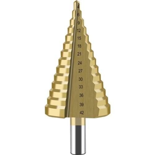 4-42mm HSS Titanium Coated Step Bit Drilling Power Tool for Metal Wooden