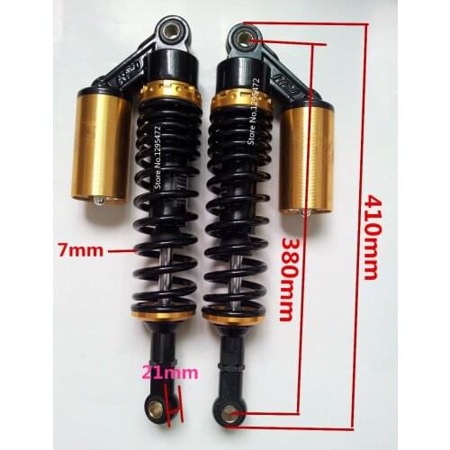 Universal 380mm eye to eye 1 Pair 7mm spring Air Rear Shock Absormotorcycle for Honda Yamaha suzuki kawasaki Scooter