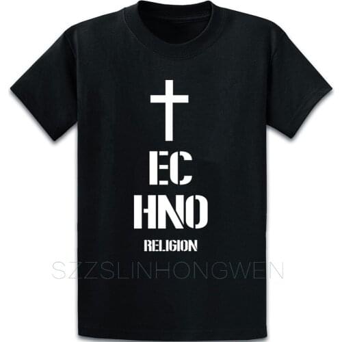 Techno Music Techno Religion T Shirt Customized Euro Size Over Size S-5XL Spring Funny Outfit Trend Tee Shirt Shirt
