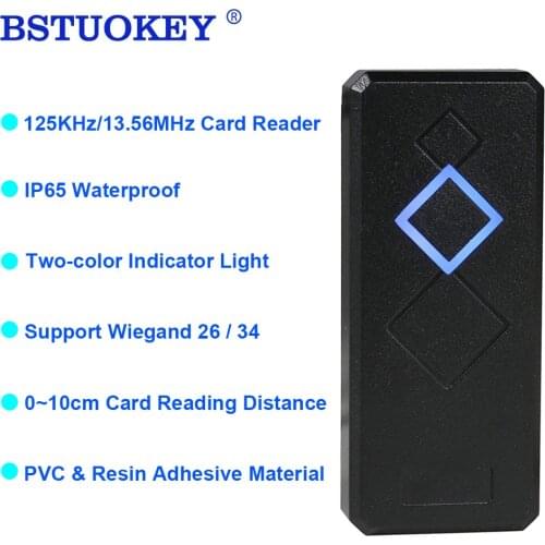Waterproof 125khz 13.56Mhz Card Reader LED Indicators Security RFID EM ID Card Access Control Reader with Wiegand 26 34