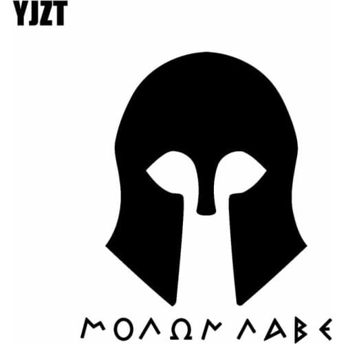 YJZT 10.2CM*11.6CM MOLON LABE Vinyl Decal Car Sticker Cool Warrior Black Silver C10-01012
