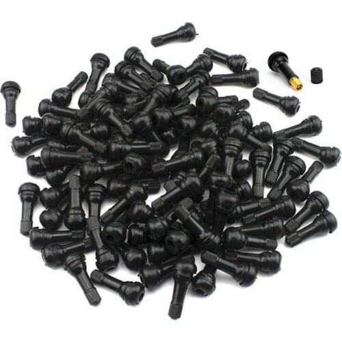 10/20/50/100PCS TR413 Snap-In Black Rubber Tire Valve Stems Short Rod Car Accessory