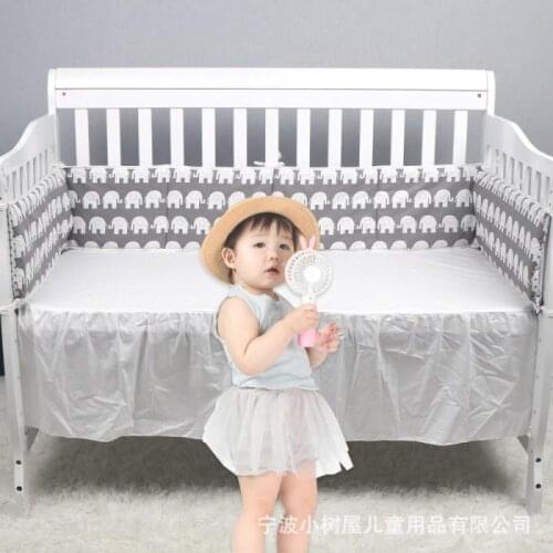 1/2 PCS Cotton Crib Protector Edging Baby Anti-bite Solid Color Bed Fence Guardrail Newborn Bed Rail Cover Baby Care Safety